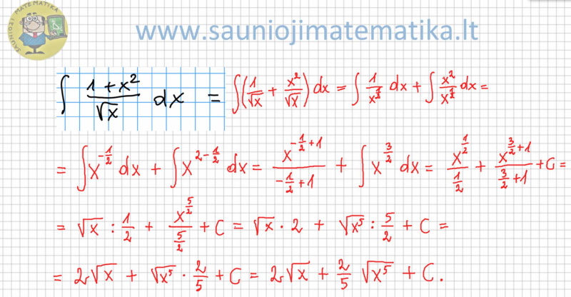 Uždavinys, kur reikia surasti integralą (1)
