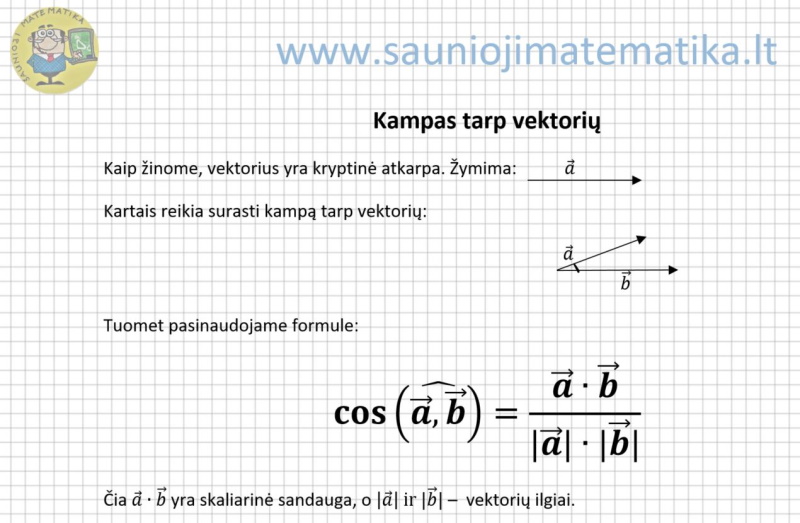 Kampas tarp vektorių (teorija)